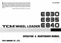 repair manual TCM Wheel Loader E830, E835, E840 Operation and Maintenance Manual PDF