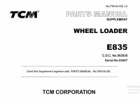 spare parts catalog TCM Wheel Loader E835 SUPPLEMENT Parts Manual PDF