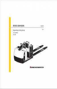 repair manual JUNGHEINRICH Truck ECE 220, 225 Operating Instructions PDF