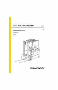 repair manual JUNGHEINRICH EFG 213-220/216k/218k Truck Operating Instructions PDF