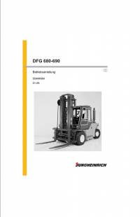 repair manual JUNGHEINRICH Truck DFG 680 - 690 Operating Instructions PDF