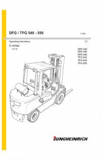 repair manual JUNGHEINRICH Truck DFG/TFG 540 - 550 Operating Instructions PDF