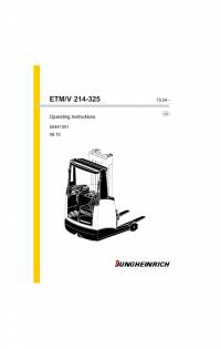 repair manual JUNGHEINRICH ETM/V 214-325 Truck Operating Instructions PDF