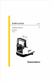 repair manual JUNGHEINRICH ETM/V 214/216 Truck Operating Instructions PDF