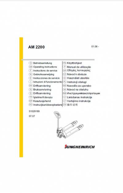 Châssis Axe Pour Transpalette Manuel JUNGHEINRICH AM2200 - Pièce Neuve, Référence 50052953