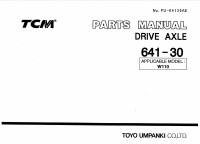 spare parts catalog TCM Drive Axle 641-30 Parts Manual PDF