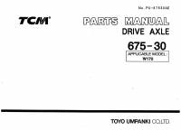 spare parts catalog TCM Drive Unit 675-30 Parts Manual PDF