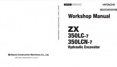 Hitachi Excavator ZX350LC-7, ZX350LCN-7 Workshop Manual
