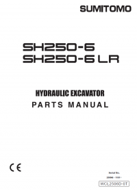 spare parts catalog Sumitomo Hydraulic Excavator SH250-6, SH250-6LR Parts Manual PDF