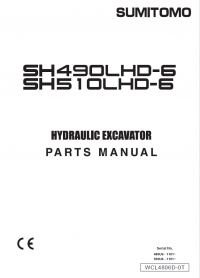 spare parts catalog Sumitomo Hydraulic Excavator SH490HLD-6, SH510HLD Parts Manual PDF