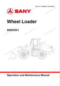 repair manual Sany Wheel Loader SW955K1 Operation and Maintenance Manual PDF