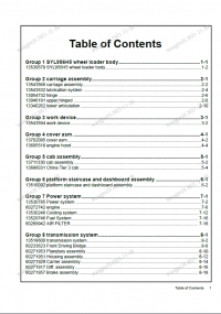 spare parts catalog Sany Wheel Loader SYL956H5 Parts Book PDF