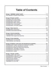 spare parts catalog Sany SW966K1 Wheeled Loader Parts Book PDF