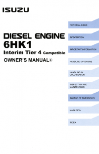 repair manual Isuzu Diesel Engine 6HK1 Interim Tier 4 Compatible Owner Manual PDF