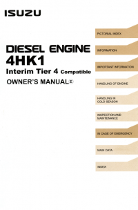 repair manual Isuzu Diesel Engine 4HK1 Interim Tier 4 Compatible Owners Manual PDF