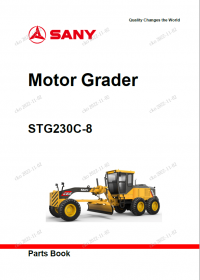 spare parts catalog Sany Motor Grader STG230C-8 Parts Manual PDF