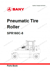 spare parts catalog Sany Pneumatic Tire Roller SPR160C-8 Parts Book PDF