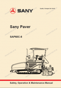 repair manual Sany Paver SAP60C-8 Safety, Operation, and Maintenance Manual