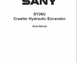 repair manual Sany SY26U Crawler Hydraulic Excavator Shop Manual PDF