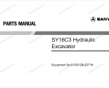 spare parts catalog Sany SY16C3 Hydraulic Excavator Parts Manual PDF