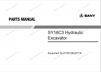 spare parts catalog Sany SY16C3 Hydraulic Excavator Parts Manual PDF