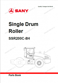 spare parts catalog Sany Single Drum Roller SSR200C-8H Parts Manual PDF