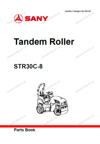 spare parts catalog Sany Tandem Roller STR30C-8 Parts Book PDF