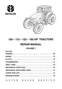 repair manual New Holland 100-115-135-160 HP Tractors Repair Manual PDF