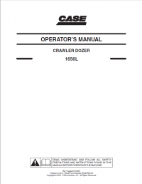 repair manual Case Crawler Dozer 1650L Operator’s Manual PDF