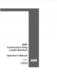 repair manual Case 580F Construction King Loader Backhoe Operator’s Manual PDF