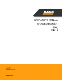 repair manual Case 650L TIER3 Crawler Dozer Operators Manual PDF