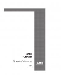 repair manual Case 850H Crawler Operators Manual PDF