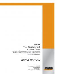 repair manual Case 1150M Tier4A(interim) Crawler Dozer Service Manual PDF