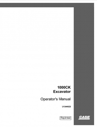 repair manual Case 1000CK Excavator Operator’s Manual PDF