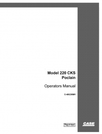 repair manual Case 220 CKS Poclain Operator’s Manual PDF