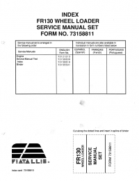 repair manual Fiatallis FR130 Wheel Loader Service Manual PDF