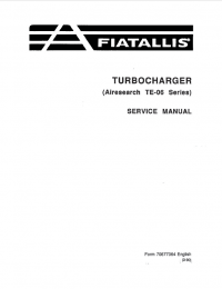 repair manual FiatAllis TURBOCHARGER (Airesearch TE-06 Series) Service Manual PDF