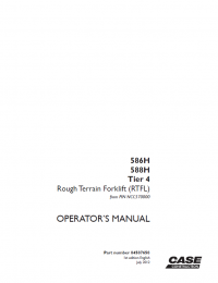 repair manual Case Rough Terrain Forklift (RTFL) 586H, 588H Tier 4 Operators Manual PDF