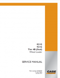 repair manual Case 821G, 921G Tier 4B final  Wheel Loader Service Manual PDF