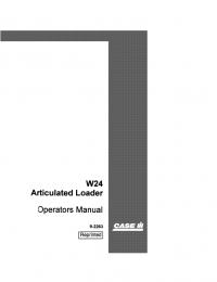 repair manual Case W24 Articulated Loader Operator’s Manual PDF