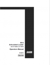 repair manual Case W14 Articulated Loader Operator’s Manual PDF