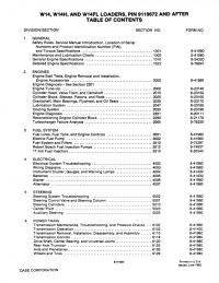repair manual Case W14, W14H Loaders Service Manual PDF