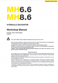 repair manual New Holland Hydraulic Excavator MH6.6, MH8.6 Workshop Manual PDF