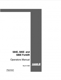 repair manual Case Forklift 584E, 585E, 586E Operators Manual PDF