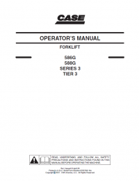 repair manual Case Forklift 586G, 588G Series 3 TIER 3 Operators Manual PDF