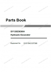 spare parts catalog Sany Hydraulic Excavator SY135C9I3KH Parts Book PDF
