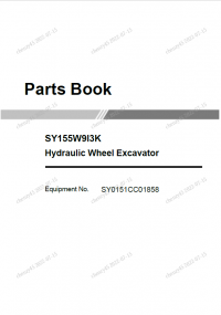 spare parts catalog Sany Hydraulic Wheel Excavator SY155W9I3K Parts Book PDF