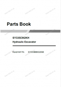 spare parts catalog Sany Hydraulic Excavator SY335C9I2KH Parts Catalog PDF