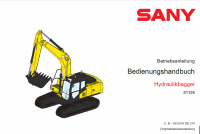 repair manual Sany Hydraulic Excavator SY335 Operation Manual PDF