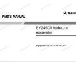 spare parts catalog Sany Hydraulic Excavator SY245C9 Parts Manual PDF